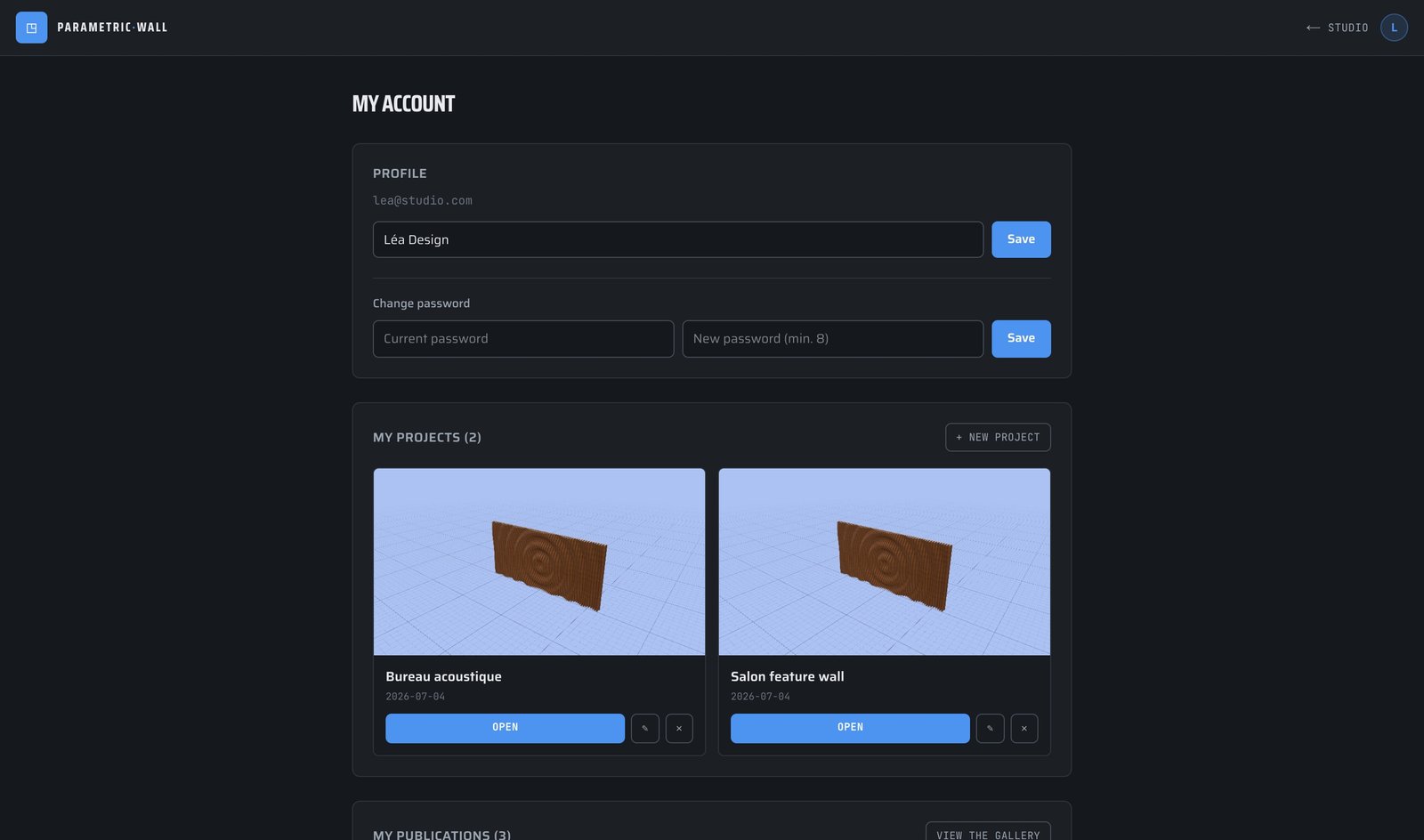 My account space